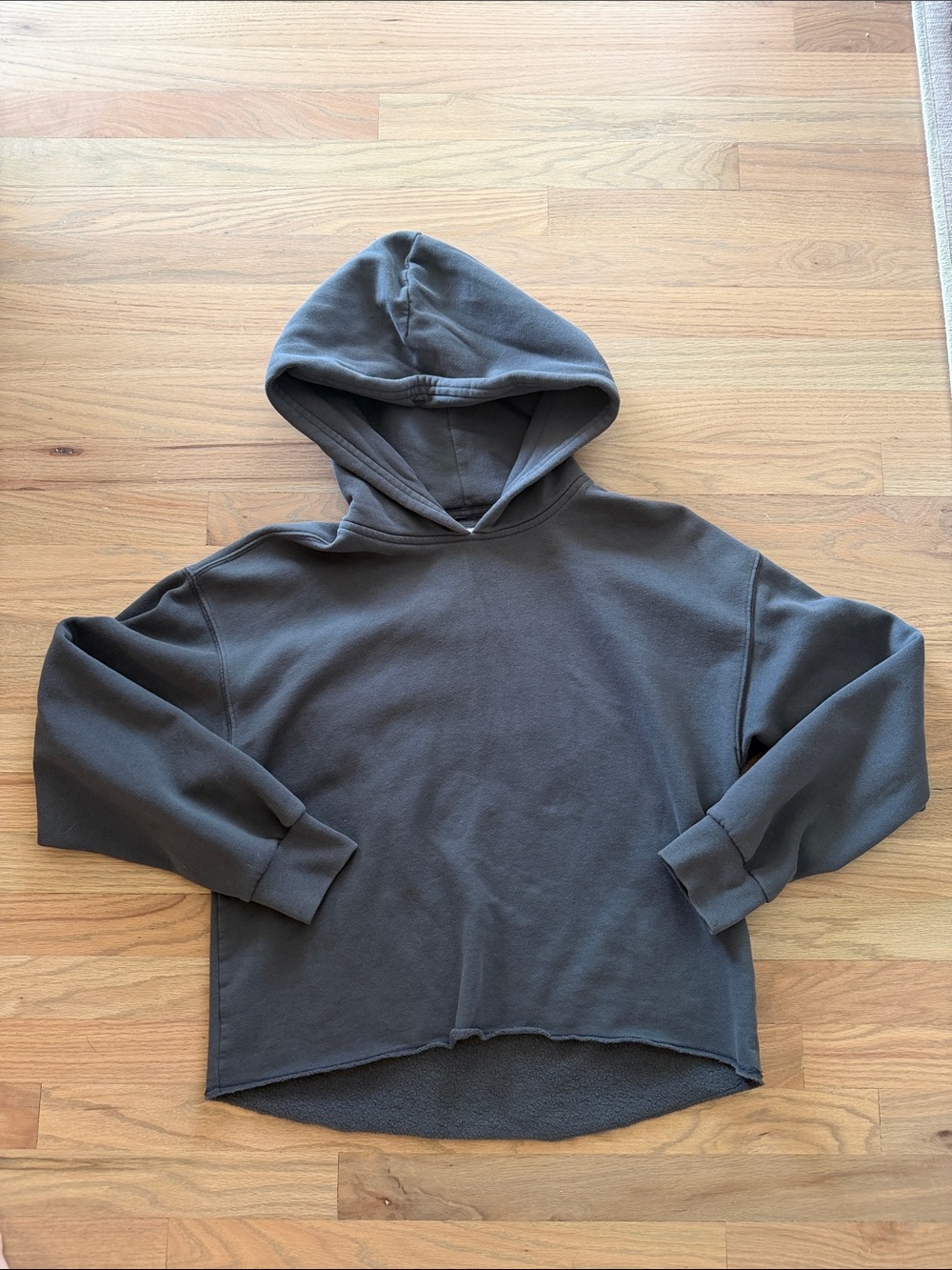 Abercrombie & Fitch Charcoal CutOff Charcoal Gray Hoodie
